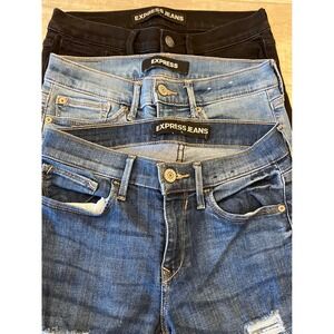 Express Jeans Womens Mid Rise Ankle Legging Distressed Ripped Stretch‎ Size 4S